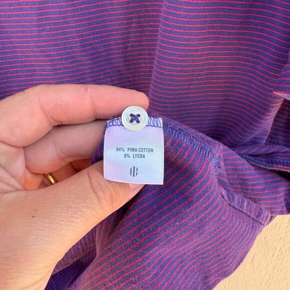 Holderness & Bourne Nagle Polo Men's XL Navy Red Striped Golf Comfort Summer - Picture 4 of 8